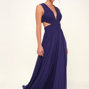 Lulus Vivid Imagination Royal Blue Cutout Maxi